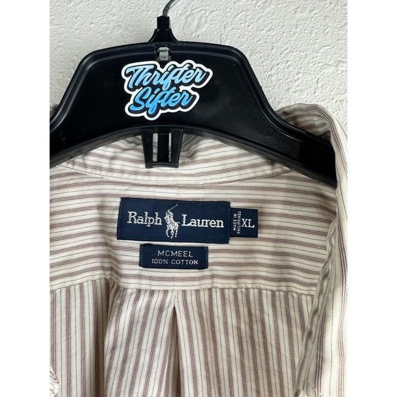 Ralph Lauren Men's McMeel XL Striped 100% Cotton Long Sleeve Button Up Shirt - Picture 5 of 11